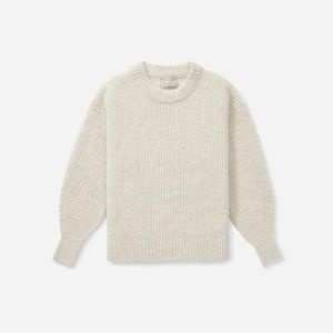 Everlane The Alpaca Crew in Off White/Grey